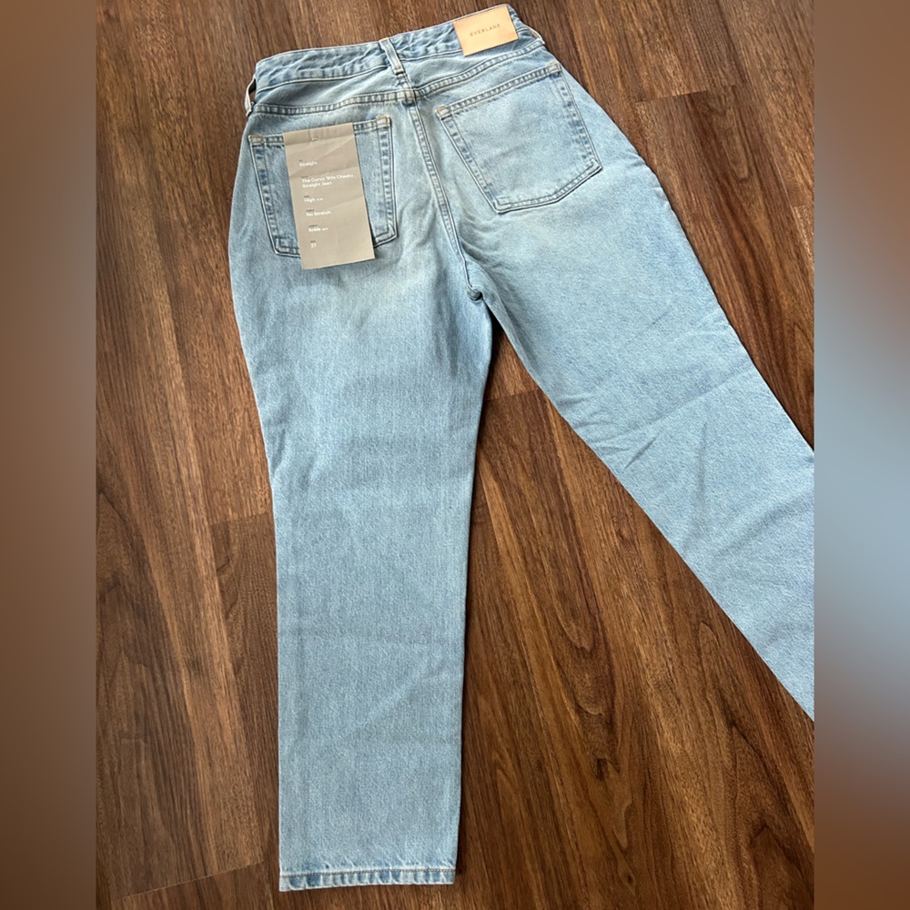 NWOT EVERLANE Curvy 90s Cheeky Straight Jean Light Wash Organic Size 27 Ankle - Picture 10 of 16